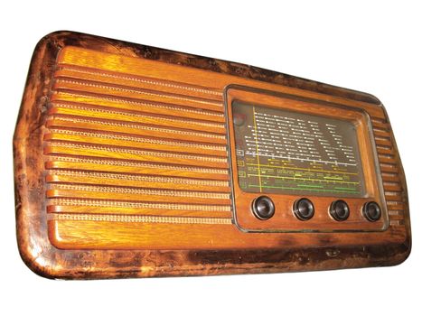 Radio vintage with wooden structure