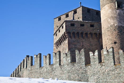 Fenis Castle is one of the most famous castles in Aosta Valley - Italy for its spectacular architecture and its many towers