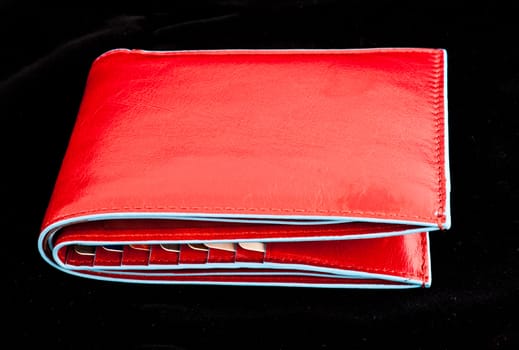Red wallet made of leather - original Italian fashion accessory
