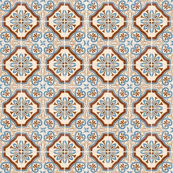 Seamless tile pattern of ancient ceramic tiles.