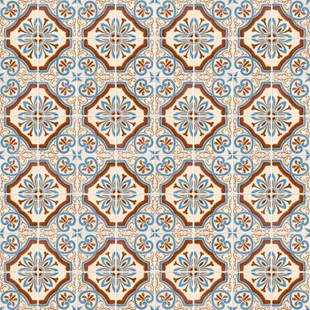 Seamless tile pattern of ancient ceramic tiles.