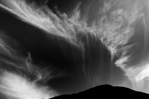 It is very beautiful clouds and mountain.