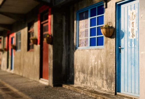 It is chinese old house and street in Taiwan.