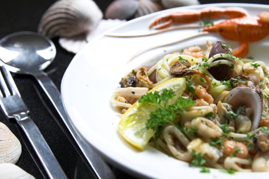 Delicious seafood pasta dish