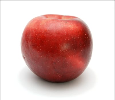 Single fresh red apple