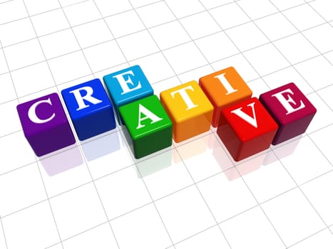 3d colour cubes with text - creative, word