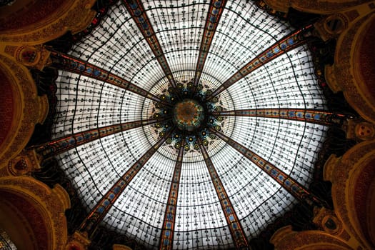 Beautiful ceiling in shop Galleries Lafayette, Paris