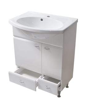 Basin and cabinet. File includes clipping path