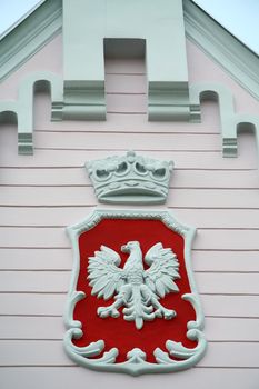 polish coat of arms, classic house detail photo