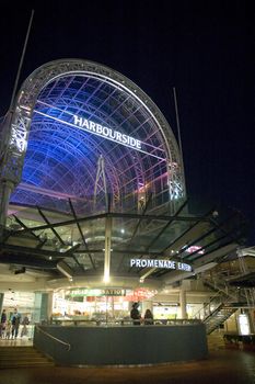 Harbourside Promenade at Darling Harbour in Sydney, Australia, night photo