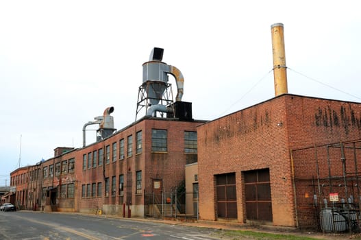 Old brick Factory on a gloomy day