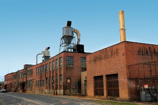 Old brick Factory on a gloomy day