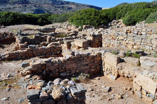 Travel photography: Ruins at the Itanos minoan archaeological site, near 

Vai, Crete, Greece