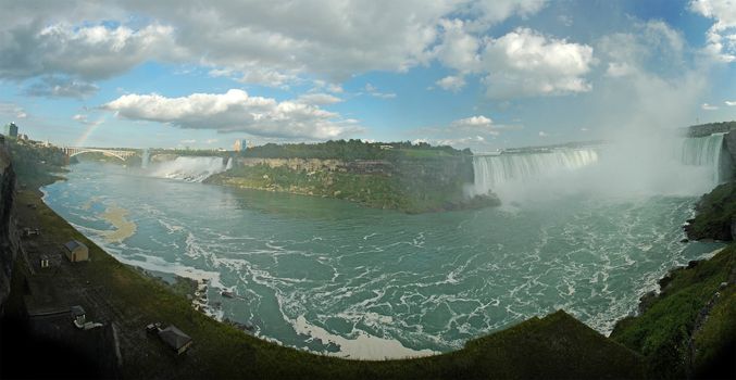 Niagara Falls wide angle photo taken from canadian side