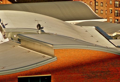 Roof tops view at the end of the day