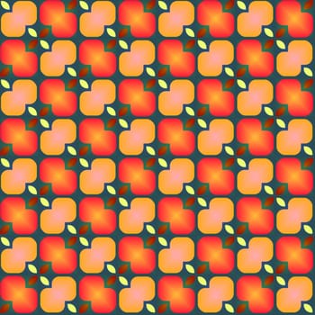 seamless texture of abstract red to orange flower shapes