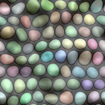 seamless texture of pebble stones in pastel colors on grey