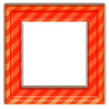 3d texture of glossy orange to red diagonal striped frame