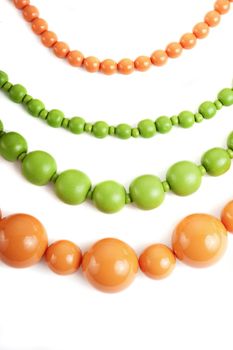 Orange and green colored necklace