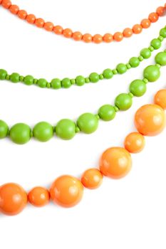 Orange and green colored necklace