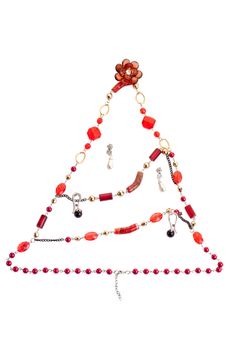 Red necklace look like a new year tree