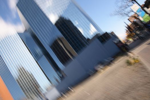 Blur abstract picture from downtown Hamilton in Ontario Canada. 