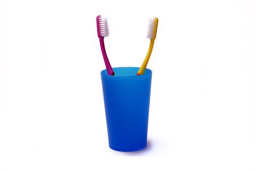 Toothbrushes in a color holder