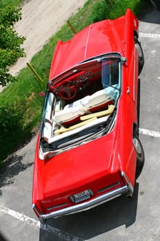 Red classic cabrio car