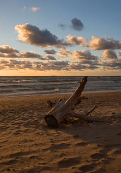 sea sunset baltic sun sky coast clouds