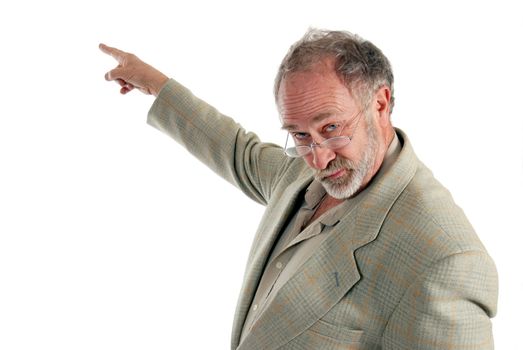 Professor pointing at supposed white board