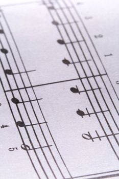 Macro shot of sheet music