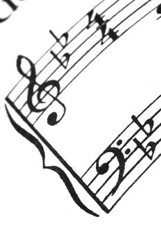 Macro of sheet music