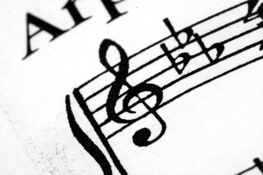 Macro of sheet music