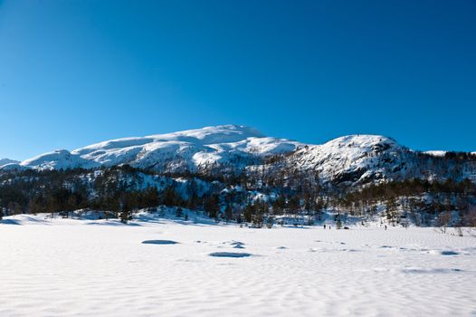 Beautiful norwegian landscape thirty minutes east of Bergen city