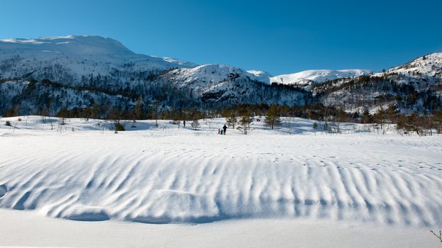 Beautiful norwegian landscape thirty minutes east of Bergen city