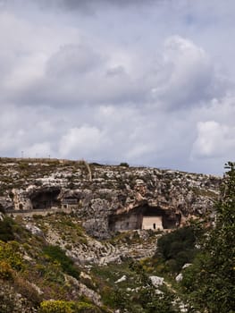 Famous valley in Malta where a chapel is built in a large cave