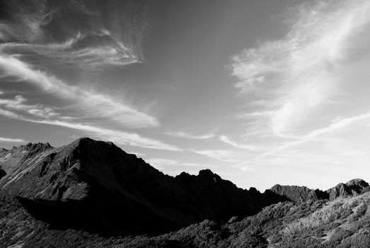 It is very beautiful clouds and mountain.