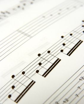 Closeup of simple music score