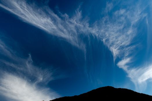 It is very beautiful clouds and mountain.