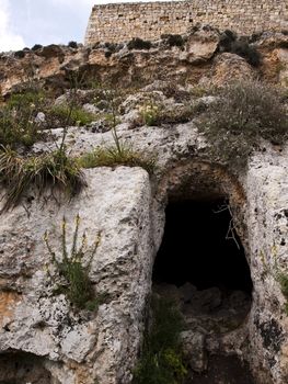 Doorway to an undated Punic tomb in Malta
