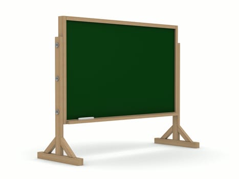 Blackboard with chalk on white background. Isolated 3D image