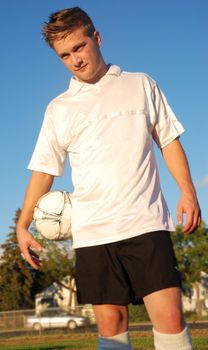 A soccer player in a field
