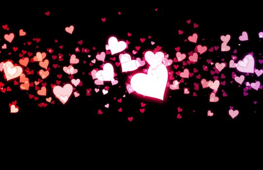 Love Background with Floating Hearts as Art
