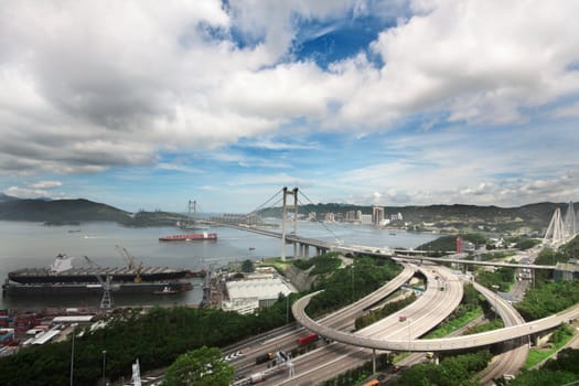 Tsing Ma Bridge in Hong Kong