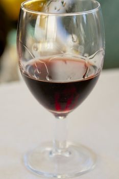 Glass with Moscatel fortified wine