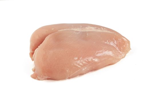 chicken breast isolated on white background with clipping path
