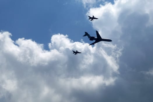 An RAF flypast to celebrate the trooping of the colour on the 13th June 2009.