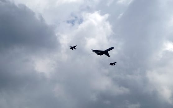 An RAF flypast to celebrate the trooping of the colour on the 13th June 2009.