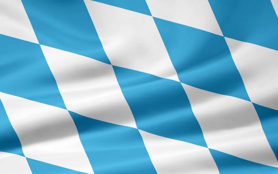 Very large flag of  Bavaria with official numbers of lozengy