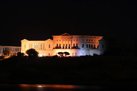 Kalkara Infermeria in Malta at night 